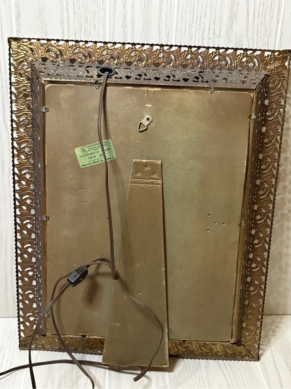 Vintage Antique Lighted 3D Hologram Jesus Lenticular Framed Metal Tested